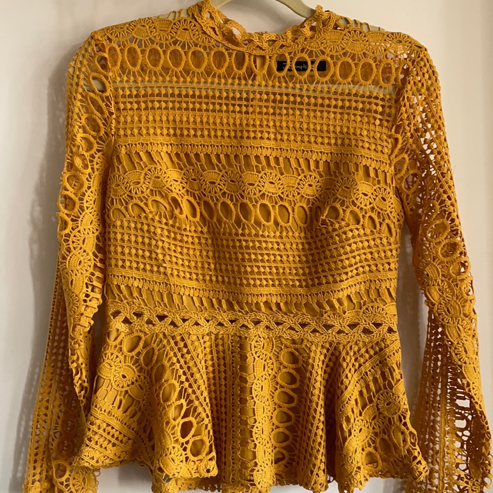 Gold/Mustard Crocheted Blouse